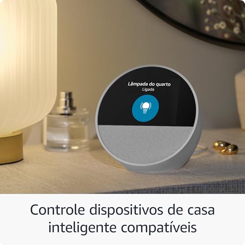 Novo Echo Spot com Alexa (2024) | Despertador inteligente com som vibrante | Cor Preta