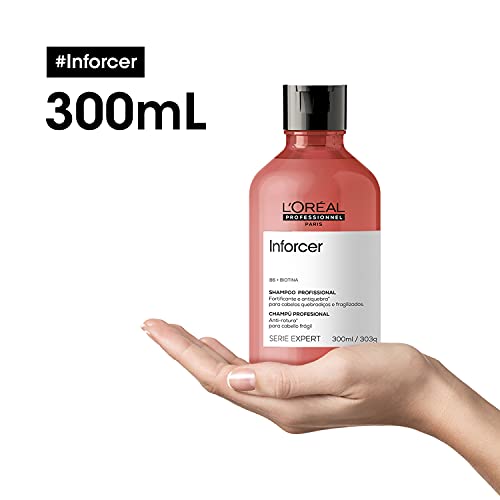 L'Oréal Professionnel Shampoo Antiquebra Inforcer, Protege, Previne Quebras e Adiciona Suavidade, Para cabelos fracos, frágeis e danificados, Com Biotina, 300ml