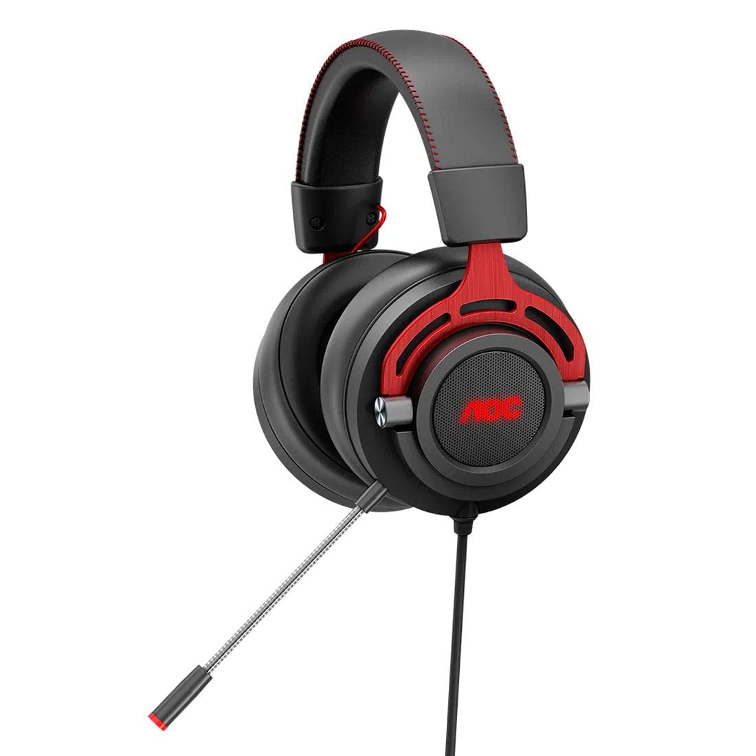 Headset Gamer, Headphone, fone de ouvido com microfone AOC GH210 Driver 50 mm, Multiplataforma, LED.