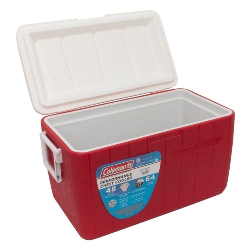 Coleman, Caixa Térmica 48 QT (45,4 L), 64 Latas, Vermelho