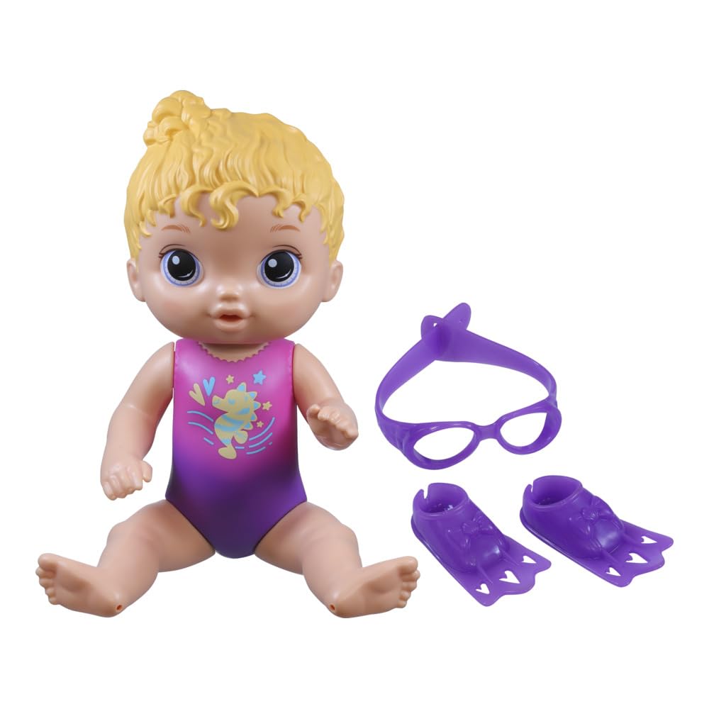 Baby Alive Boneca Sunny Swimmer - Cabelos Loiros Boneca de 25 cm em plástico com acessórios - Brinquedo para meninas e meninos a partir de 3 anos