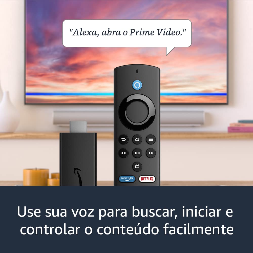 Fire TV Stick Lite | Streaming em Full HD com Alexa | Com Controle Remoto Lite por Voz com Alexa (sem controles de TV)