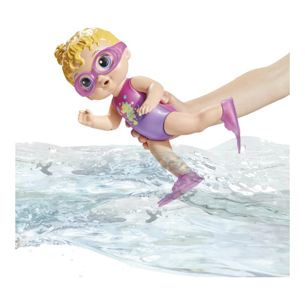 Baby Alive Boneca Sunny Swimmer - Cabelos Loiros Boneca de 25 cm em plástico com acessórios - Brinquedo para meninas e meninos a partir de 3 anos