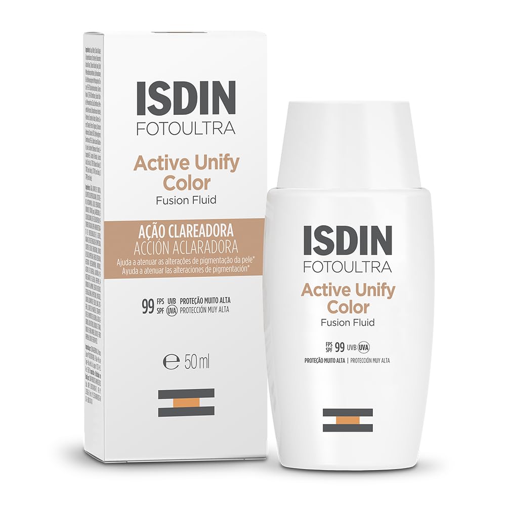 ISDIN Protetor Solar E Clareador Facial Active Unify Com Cor Fps 99 - 50Ml