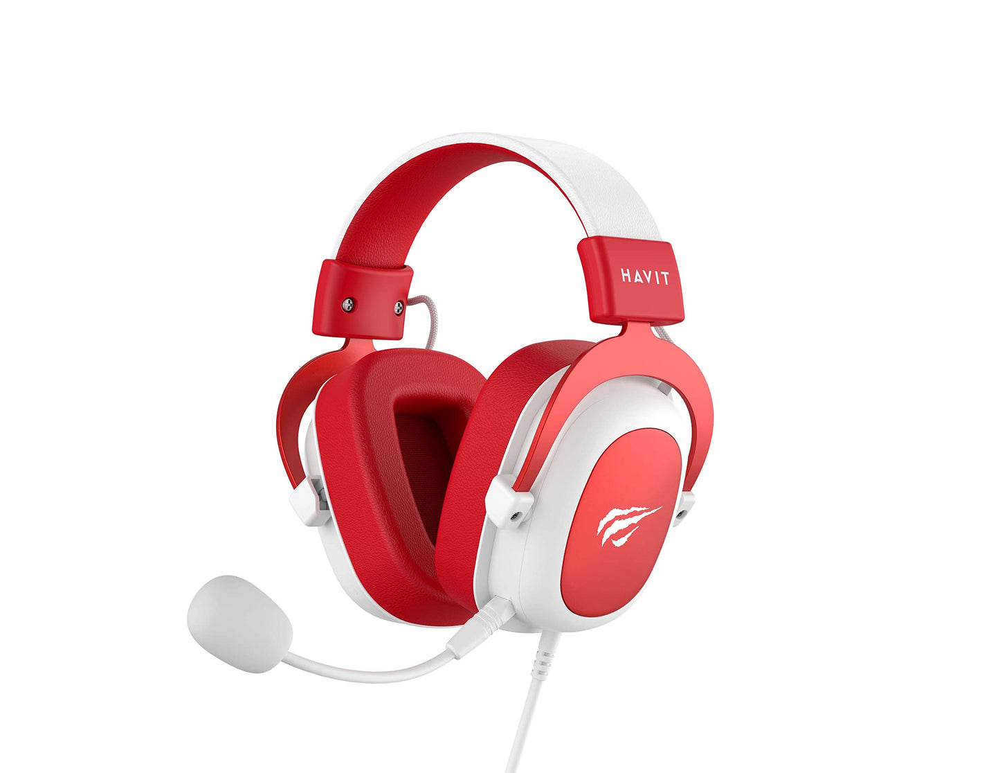 Headphone Fone de Ouvido Havit HV-H2002d Red, Gamer, com Microfone, Falante 53mm, Plug 3, 5mm: compatível com XBOX ONE e PS4, HAVIT, HV-H2002d Cor Vermelho e Branco