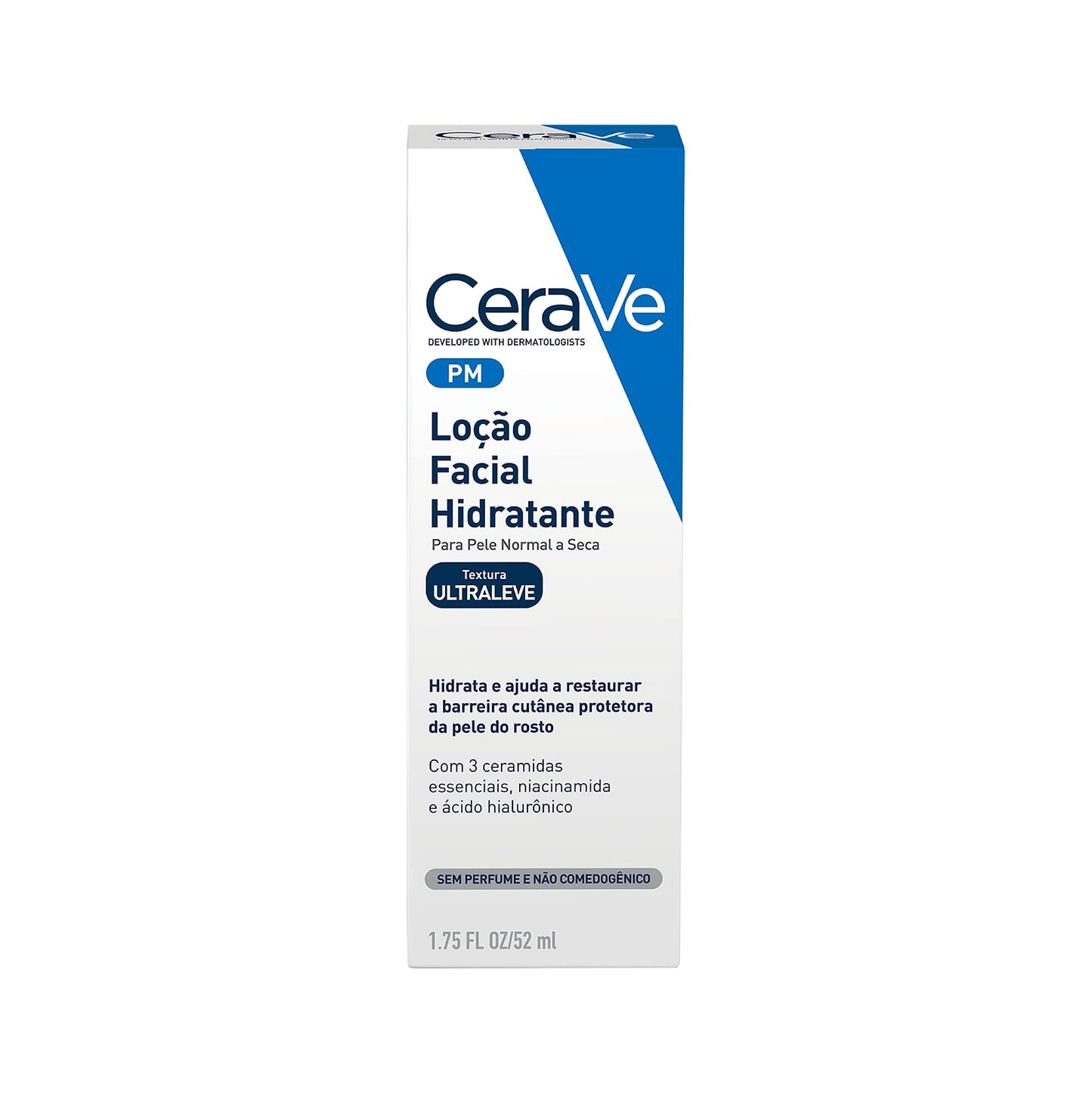 CeraVe, Loção Hidratante para o rosto, com Ácido Hialurônico, Niacinamida, Textura ultra fluida, 52ml