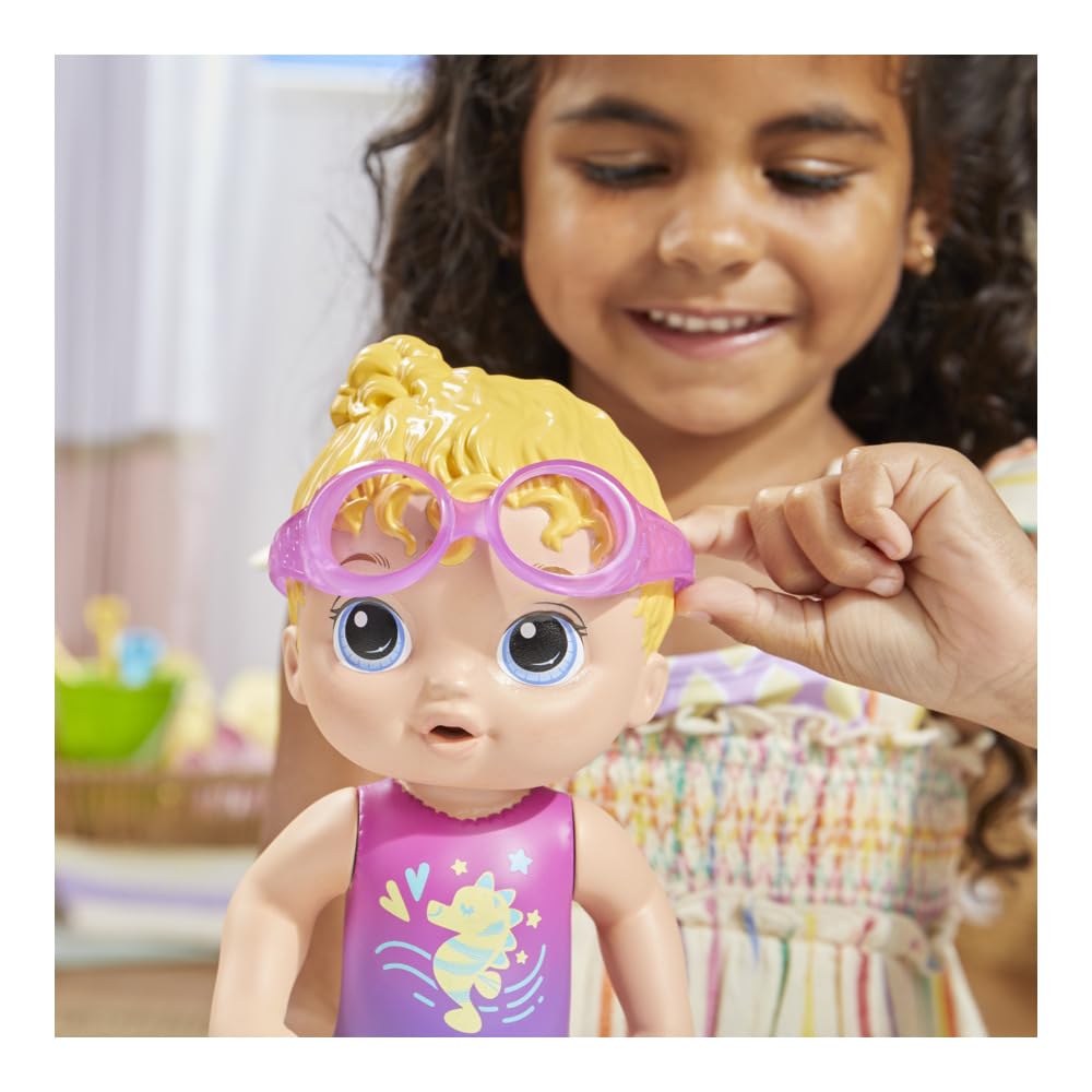 Baby Alive Boneca Sunny Swimmer - Cabelos Loiros Boneca de 25 cm em plástico com acessórios - Brinquedo para meninas e meninos a partir de 3 anos