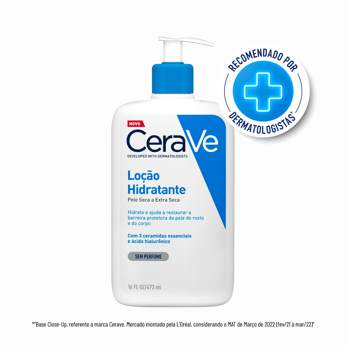 CeraVe, Loção Hidratante Corporal, com textura Fluida e Ácido Hialurônico, 473ml