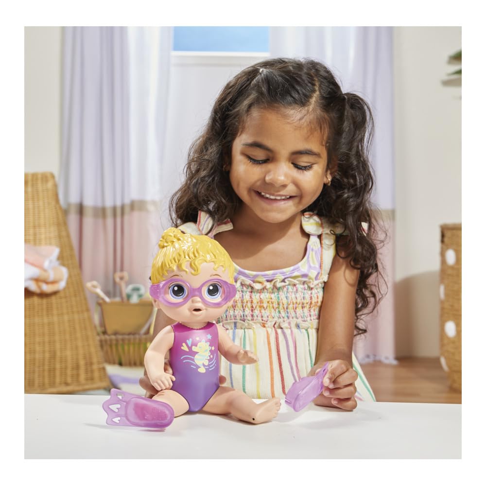 Baby Alive Boneca Sunny Swimmer - Cabelos Loiros Boneca de 25 cm em plástico com acessórios - Brinquedo para meninas e meninos a partir de 3 anos