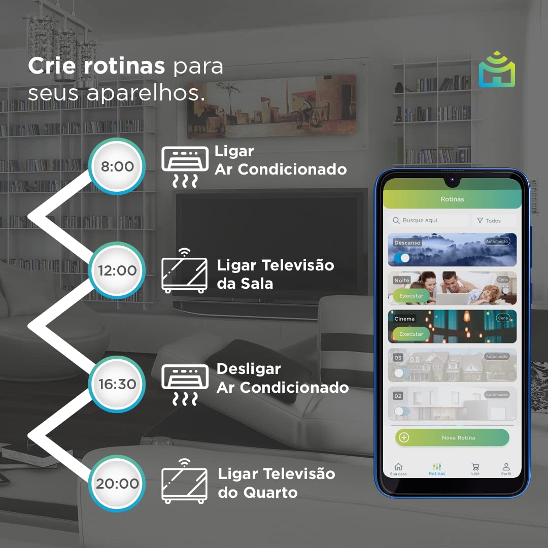 Smart Controle Universal Wi-Fi Positivo Casa Inteligente, All-in-One, Controle Pelo Celular ou Comando de Voz, Infravermelho, Rede 2.4 GHz, Bivolt – Compatível com Alexa