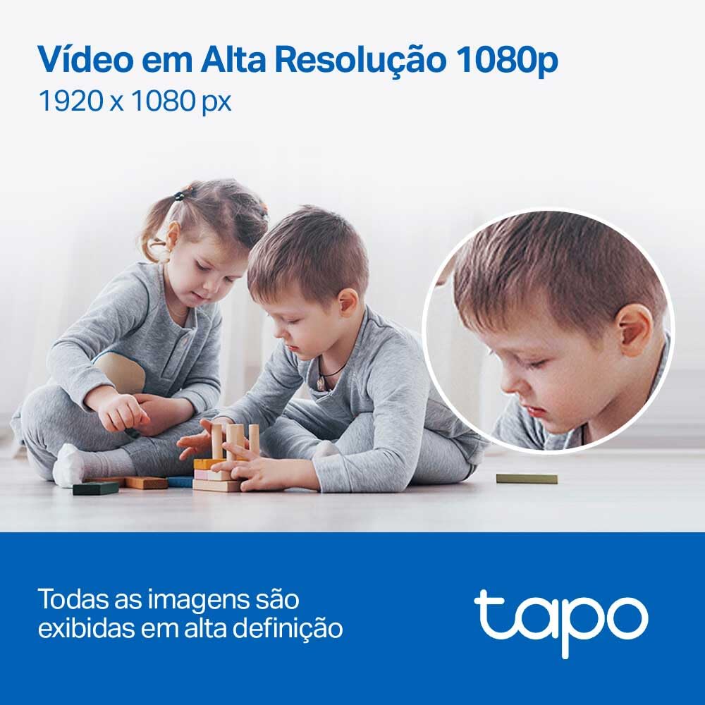 Camera de Segurança Wi-Fi 360º, 1080p Full HD TP-Link Tapo C200, Visão Noturna, Audio de duas vias, Detecção de Movimentos, Trabalha com Alexa, 512G de Armazenamento Local, Armazenamento na Nuvem