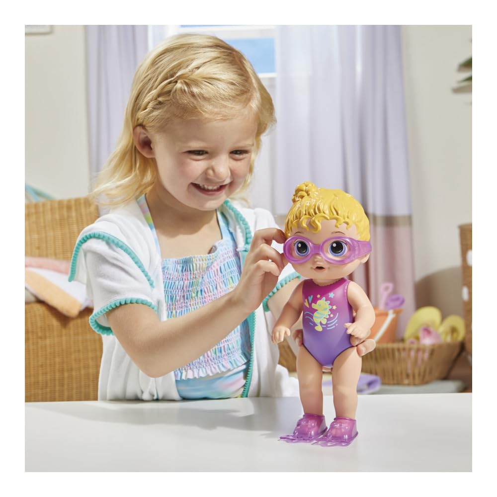 Baby Alive Boneca Sunny Swimmer - Cabelos Loiros Boneca de 25 cm em plástico com acessórios - Brinquedo para meninas e meninos a partir de 3 anos