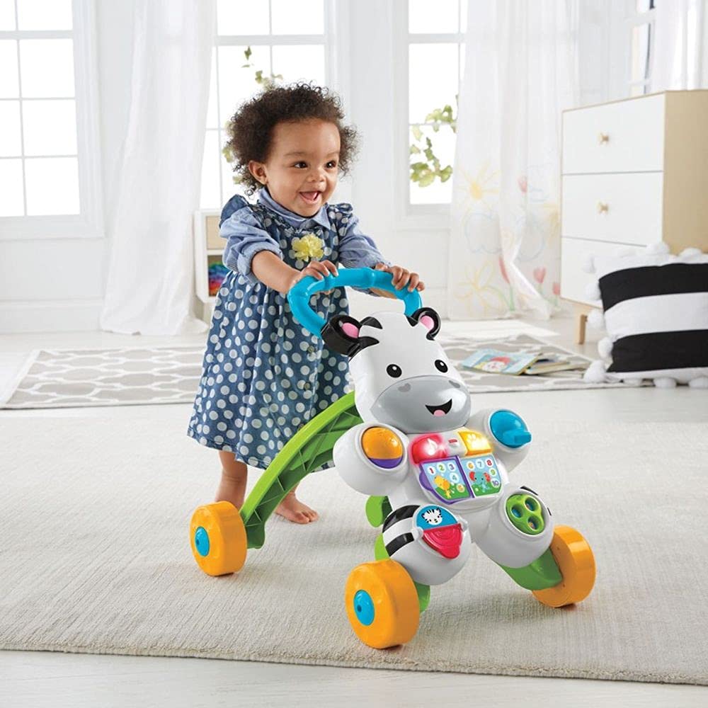 FISHER-PRICE, Andador e Apoiador para bebês, Formato Zebra, Com Sons Educativo, a partir de 6 meses