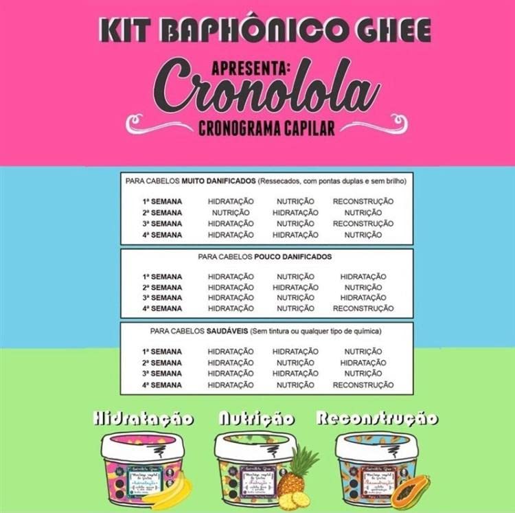 Kit Lola Cosmetics Cronograma Capilar Be(m) dita Ghee (3 Produtos)