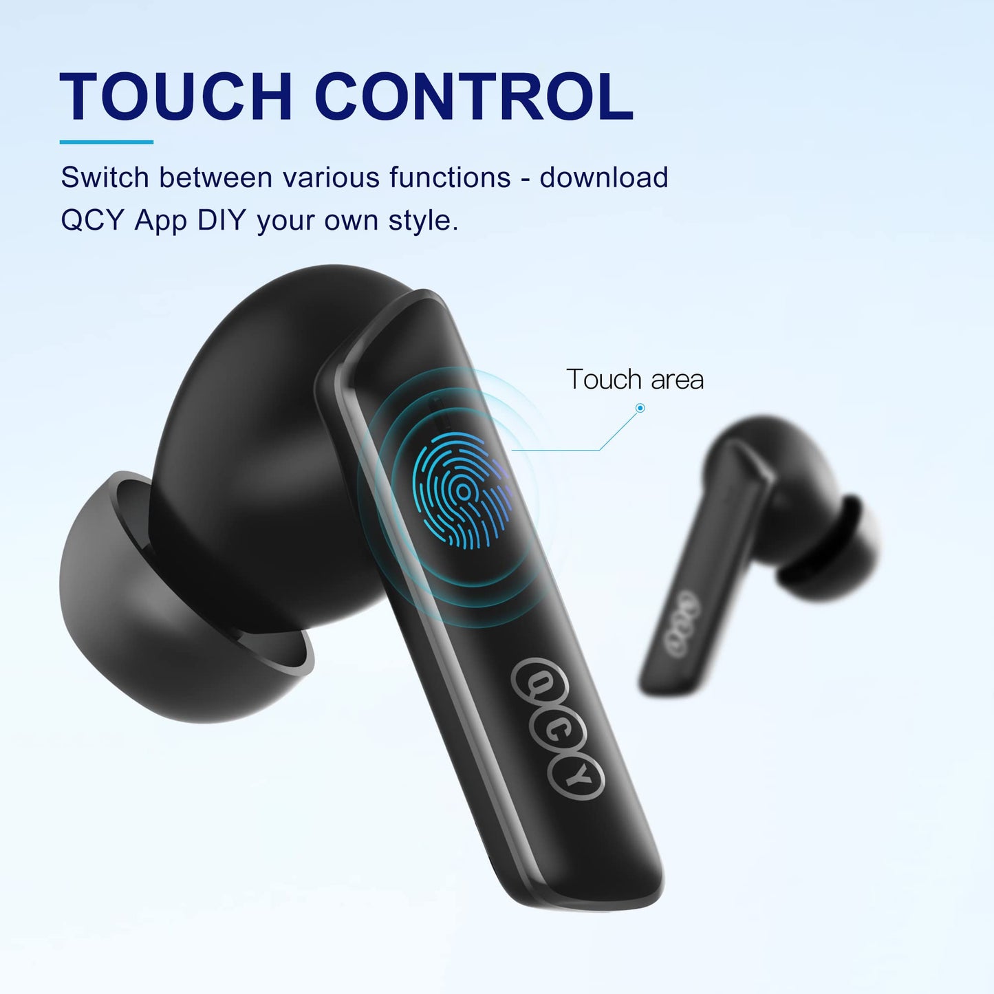 QCY HT05 Fone de Ouvido Bluetooth Cancelamento de Ruido, Fone de Ouvido sem Fio, 30 Horas De Reprodução, Preto