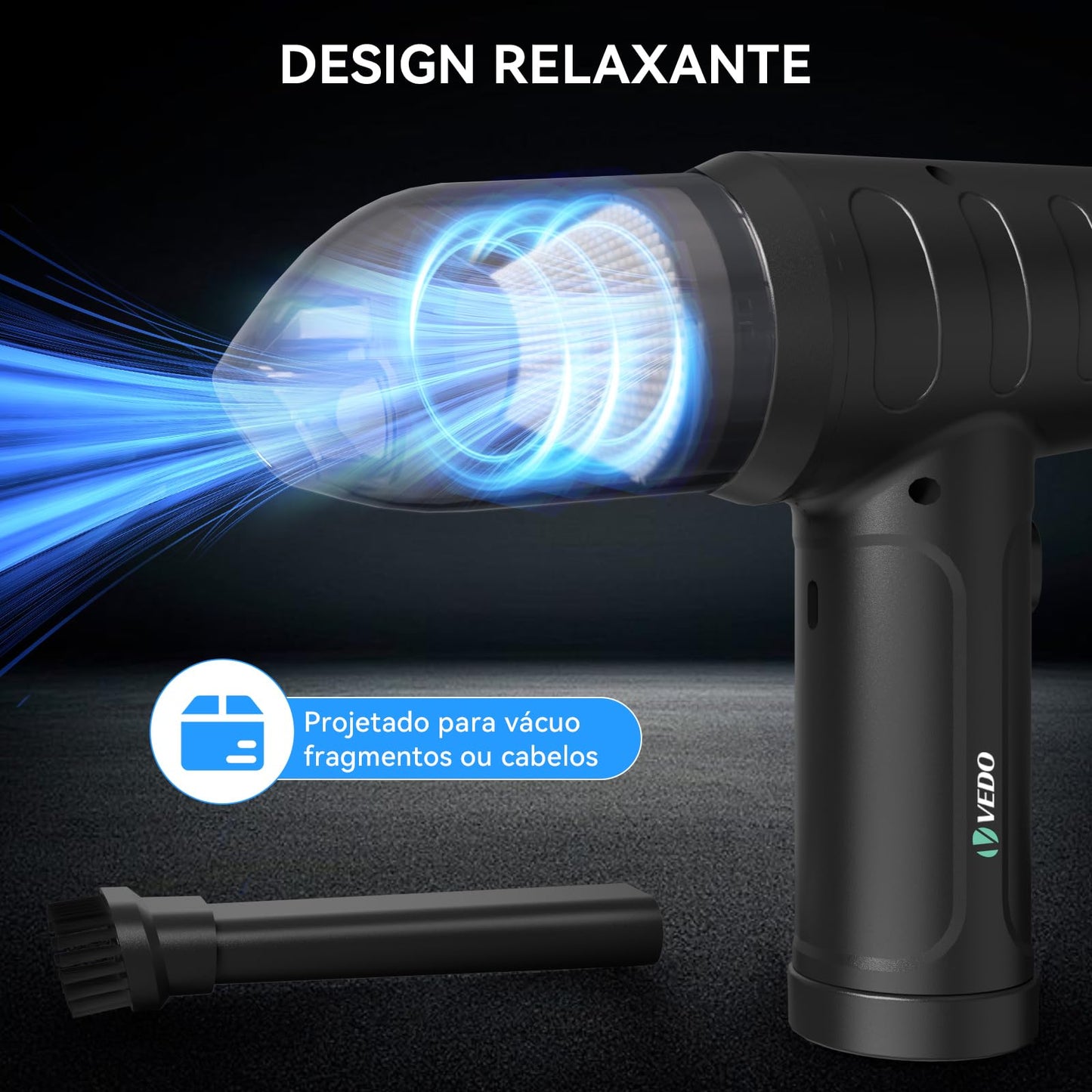 Espanador de ar Elétrico, Espanador de ar Sem Fio, Soprador de Ar Comprimido Recarregável de 38000 RPM, Dois Modos de Partida Inteligentes, Boa Substituição para Lata de Ar Comprimido