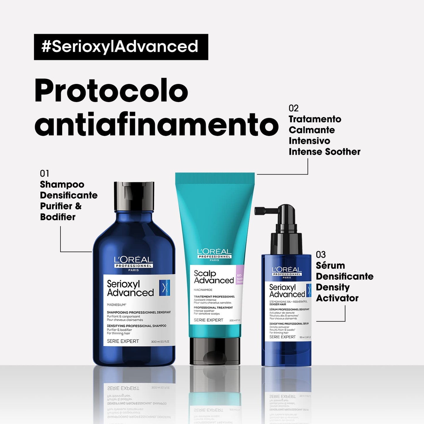 L'Oréal Professionnel Shampoo Densificante Purifier & Bodifier, Aumento da Densidade dos Fios, Para Cabelos com Afinamento, Purifica Suavemente, Cabelos Mais Densos & Brilhosos, 300ml