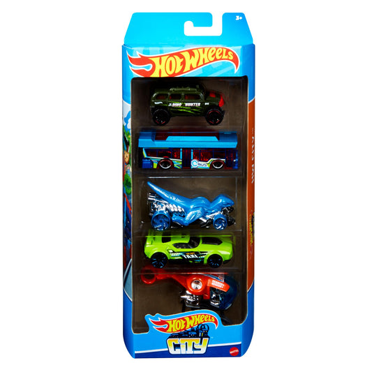 Pacote 5 Carros Sortidos, Hot Wheels, Mattel, Multicor - não é possível escolher as cores