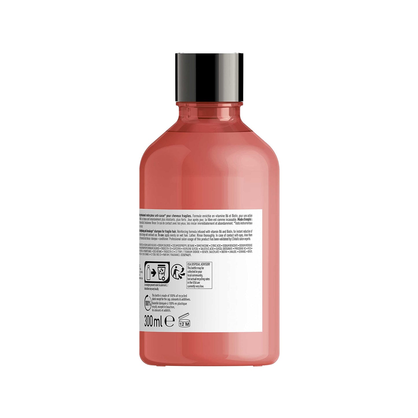 L'Oréal Professionnel Shampoo Antiquebra Inforcer, Protege, Previne Quebras e Adiciona Suavidade, Para cabelos fracos, frágeis e danificados, Com Biotina, 300ml