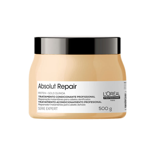 L'Oréal Professionnel Máscara Capilar Absolut Repair, Tratamento Capilar Proteico Para Nutrição Profunda, Hidrata, Repara Danos e Acrescenta Brilho, Para Cabelos Secos e Danificados, 500g