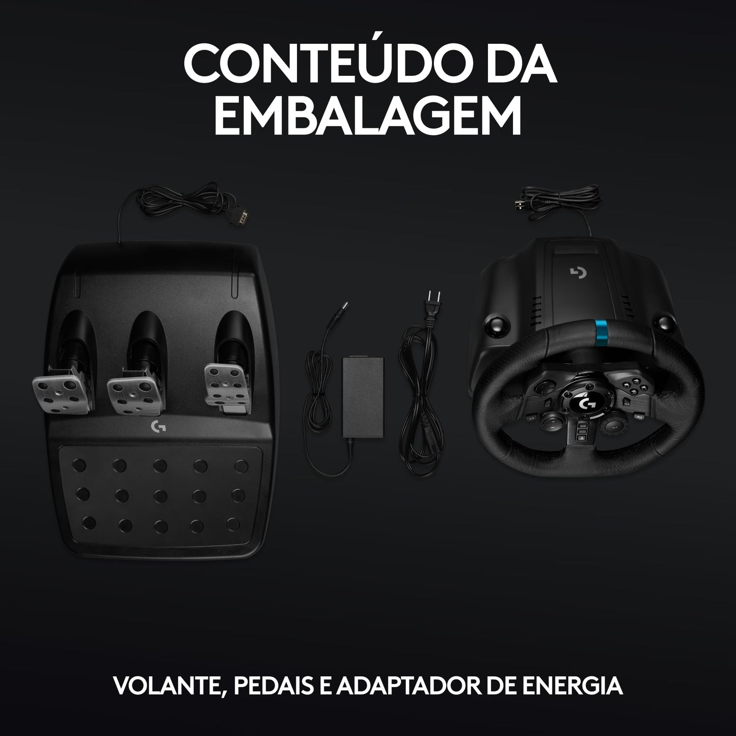 Volante Logitech G29 Driving Force e Pedais com Force Feedback para PS5, PS4, PS3 e PC