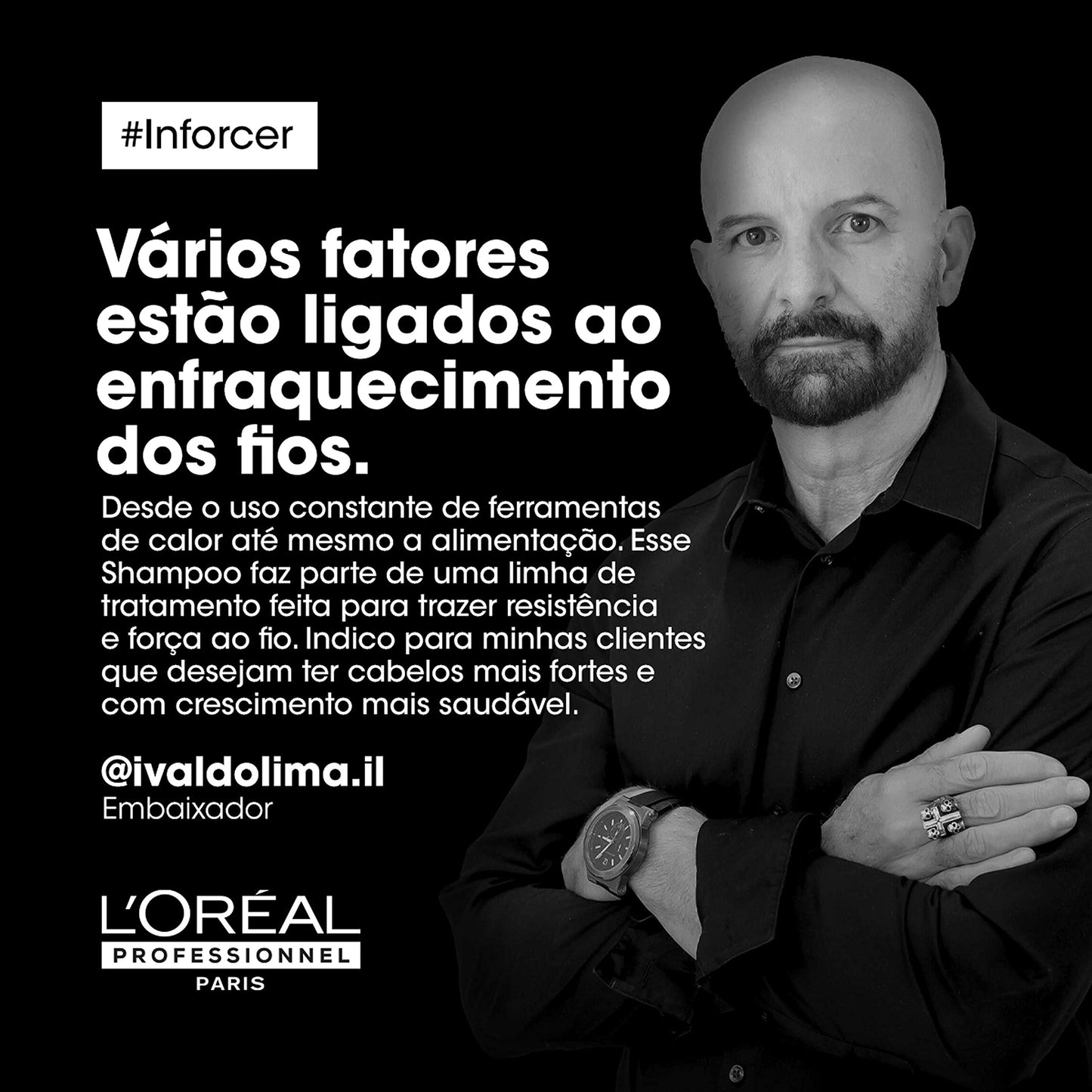 L'Oréal Professionnel Shampoo Antiquebra Inforcer, Protege, Previne Quebras e Adiciona Suavidade, Para cabelos fracos, frágeis e danificados, Com Biotina, 300ml