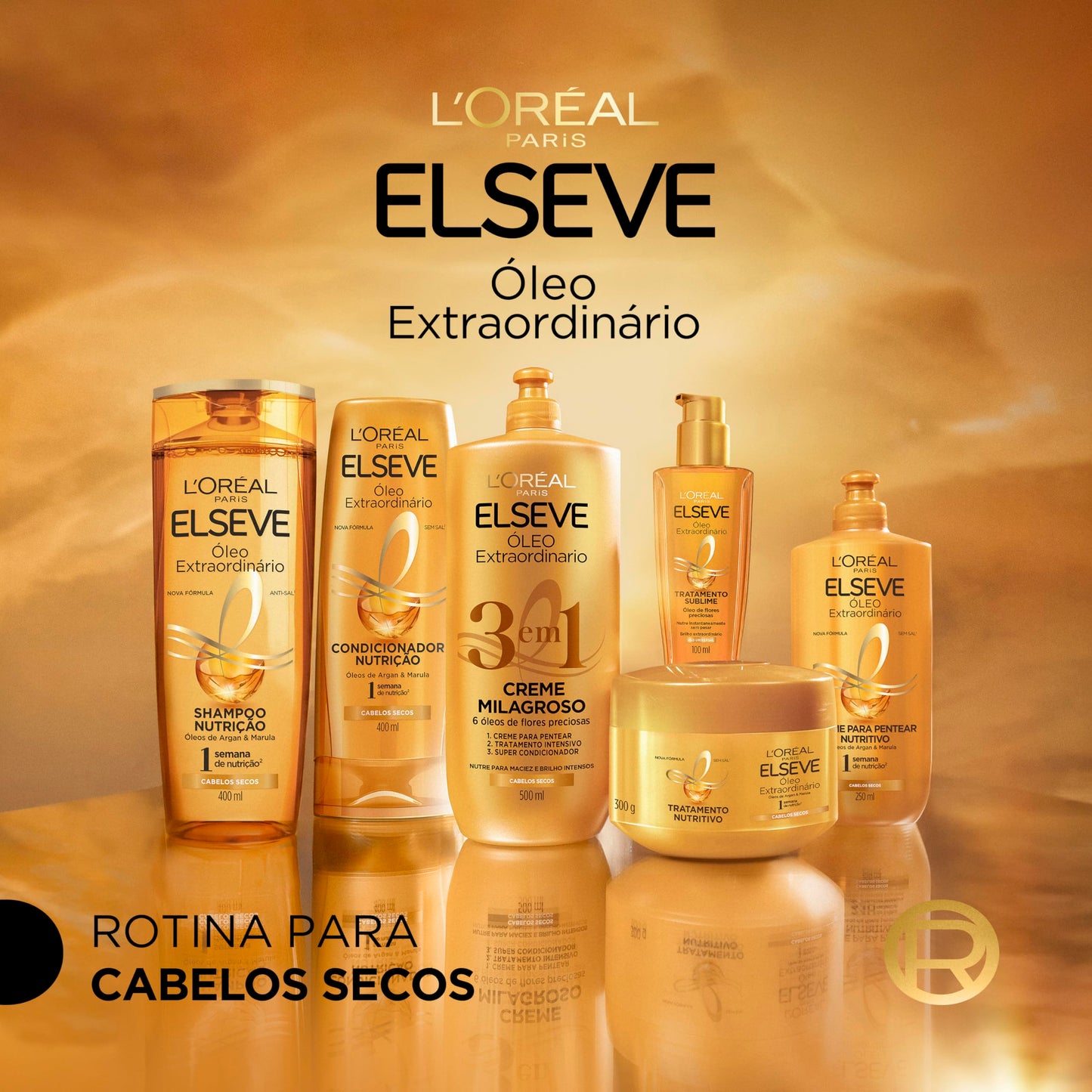 L'Oréal Paris Elseve Óleo Finalizador Óleo Extraordinário, Anti Frizz, Protetor Térmico, 100ml