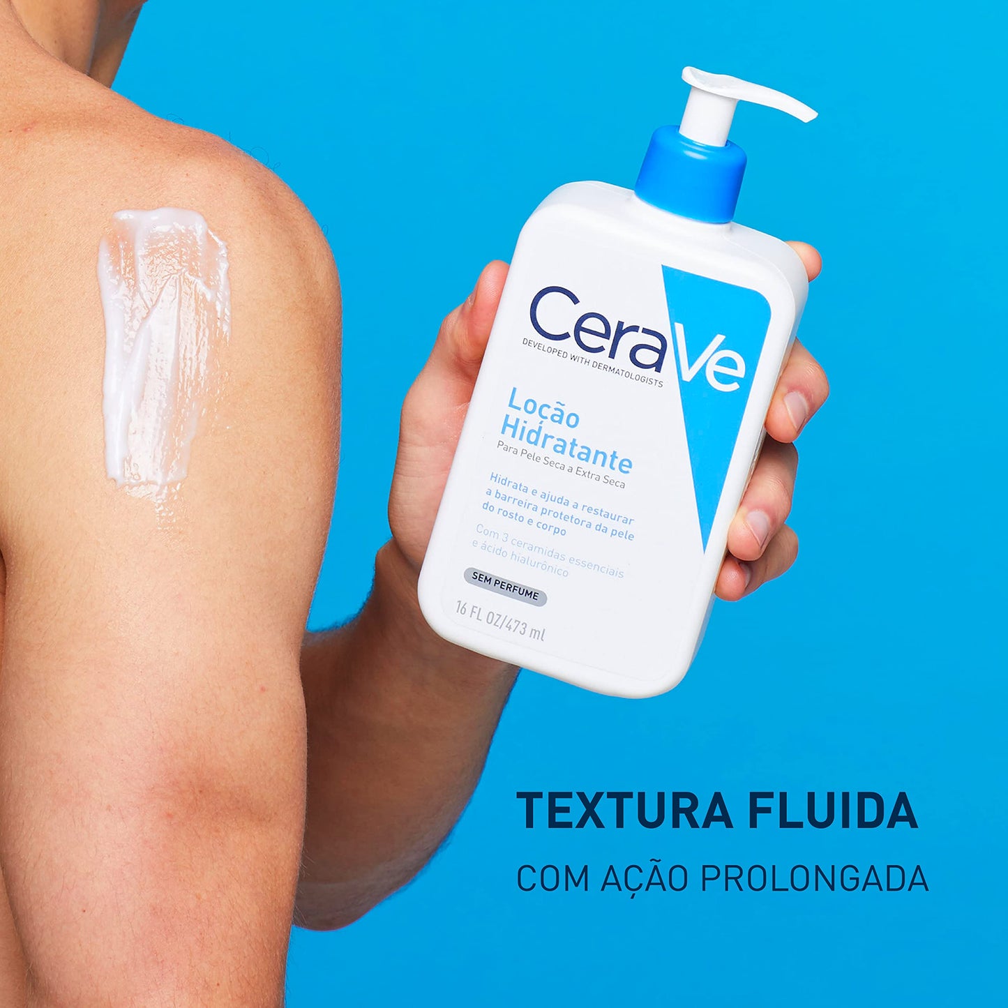 CeraVe, Loção Hidratante Corporal, com textura Fluida e Ácido Hialurônico, 473ml