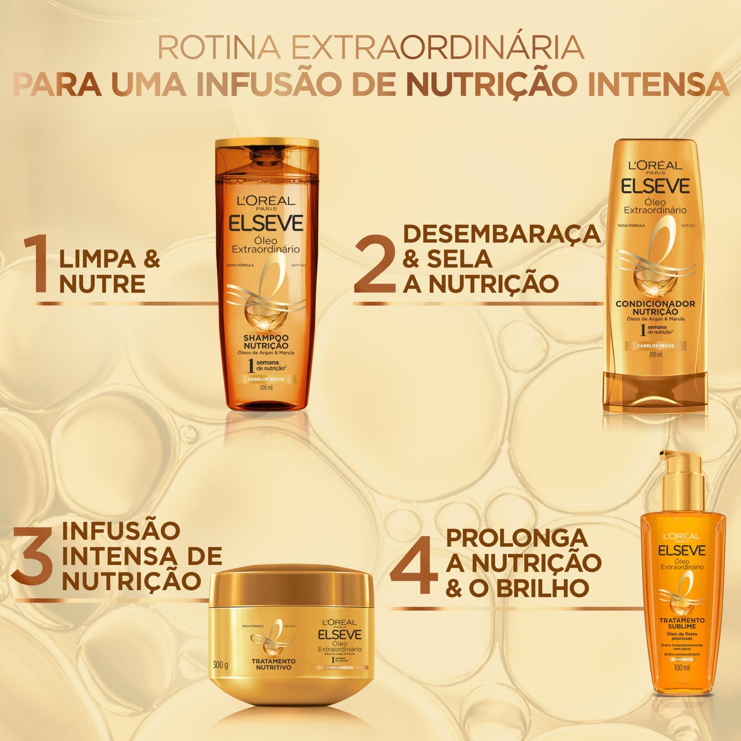 L'Oréal Paris Elseve Óleo Finalizador Óleo Extraordinário, Anti Frizz, Protetor Térmico, 100ml